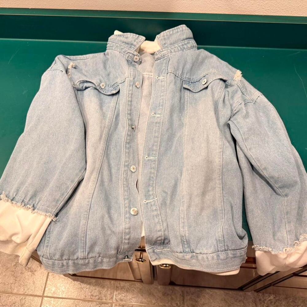 Light blue denim jacket with - Picture 3 of 3